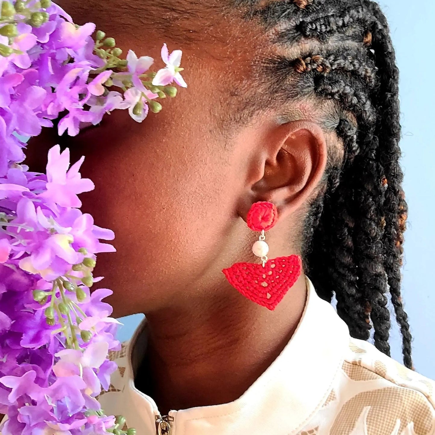 White Howlite Dangle Earrings