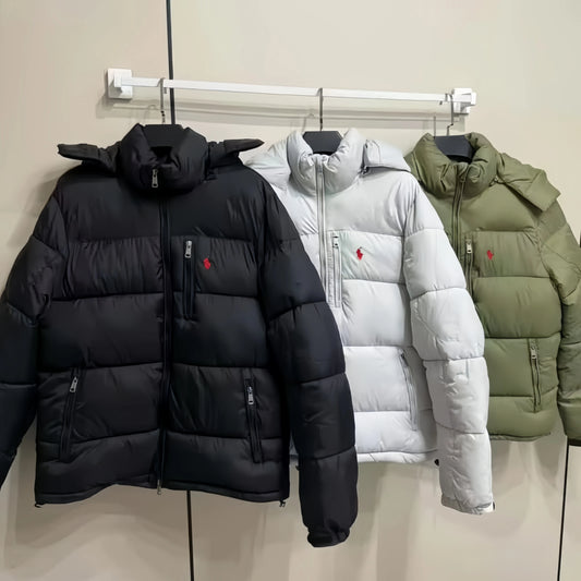 Customized Oversized Duck Down Jacket Winter Coat Embroidered Feather Casual logo Men's Jacket